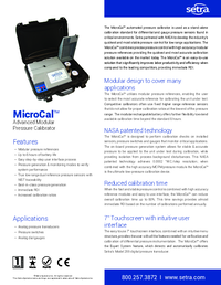 Thumbnail of document Data Sheet - MicroCal™ Advanced Modular Pressure Calibrator